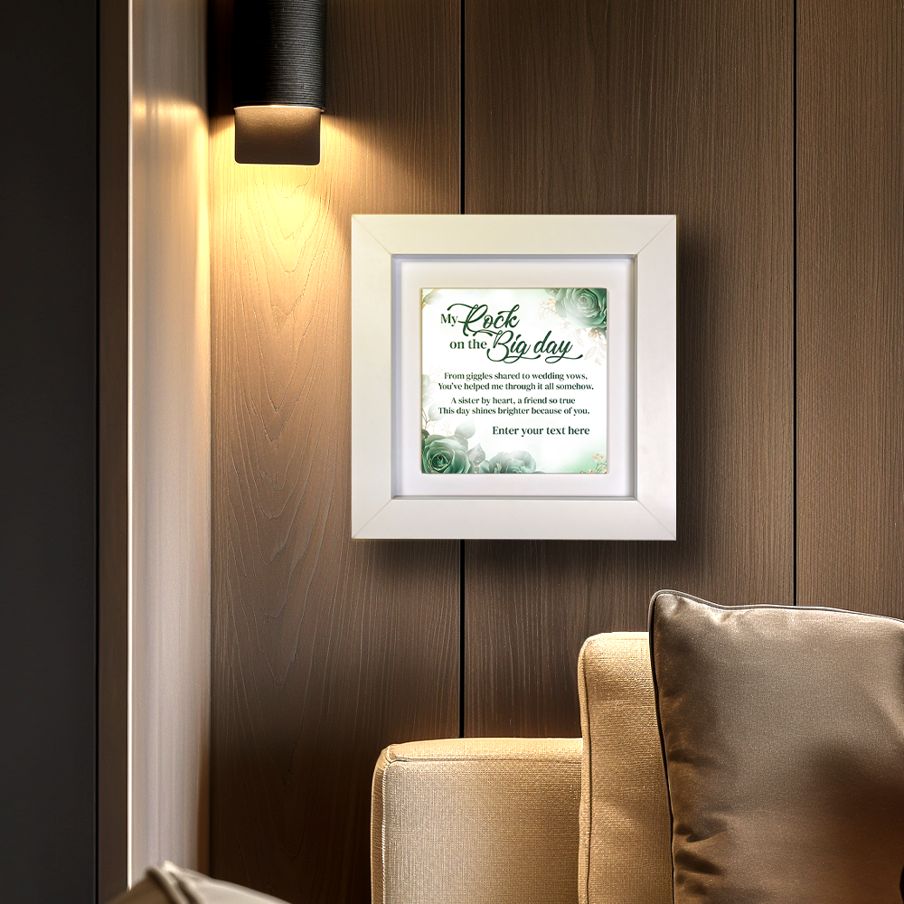 My Rock On The Big Day – Personalised Square Framed Ceramic Tile