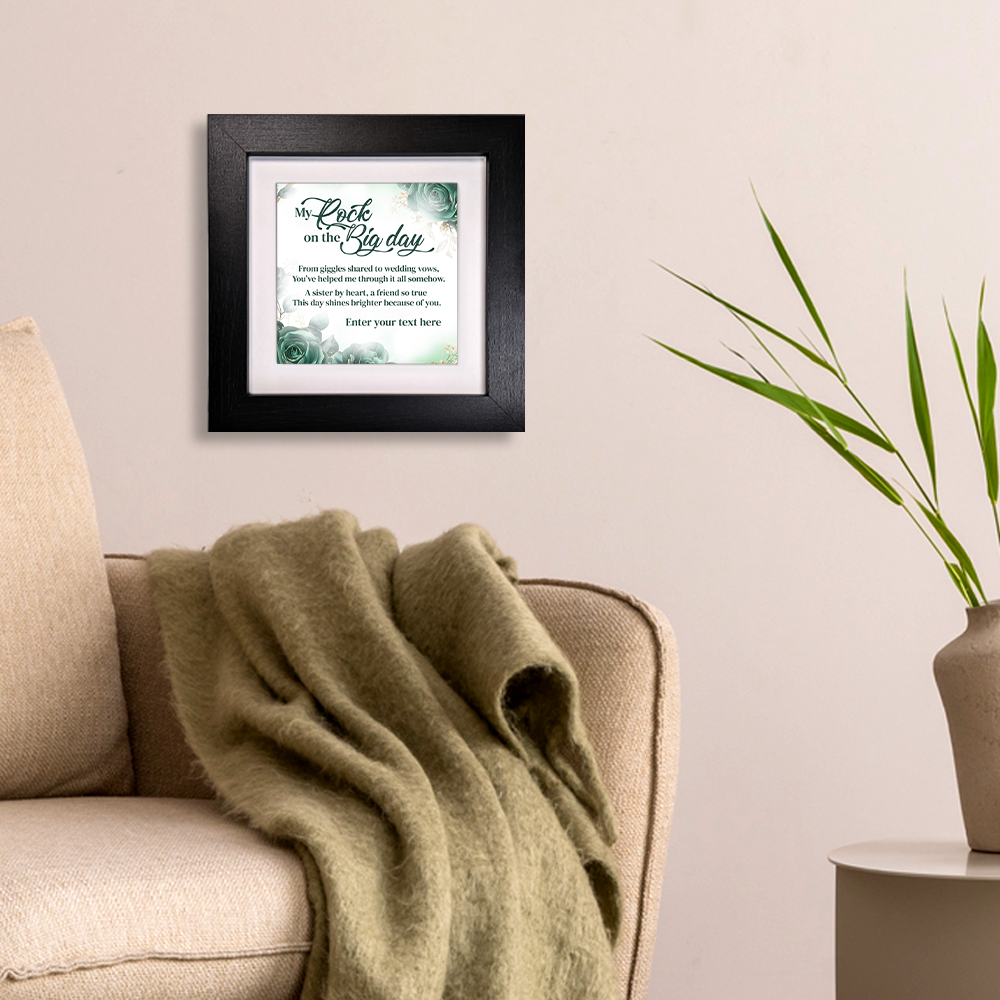 My Rock On The Big Day – Personalised Square Framed Ceramic Tile