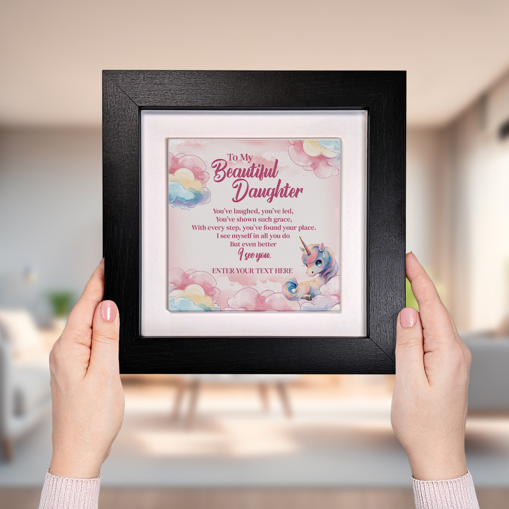 To My Beautiful Daughter – Personalised Square Framed Ceramic Tile