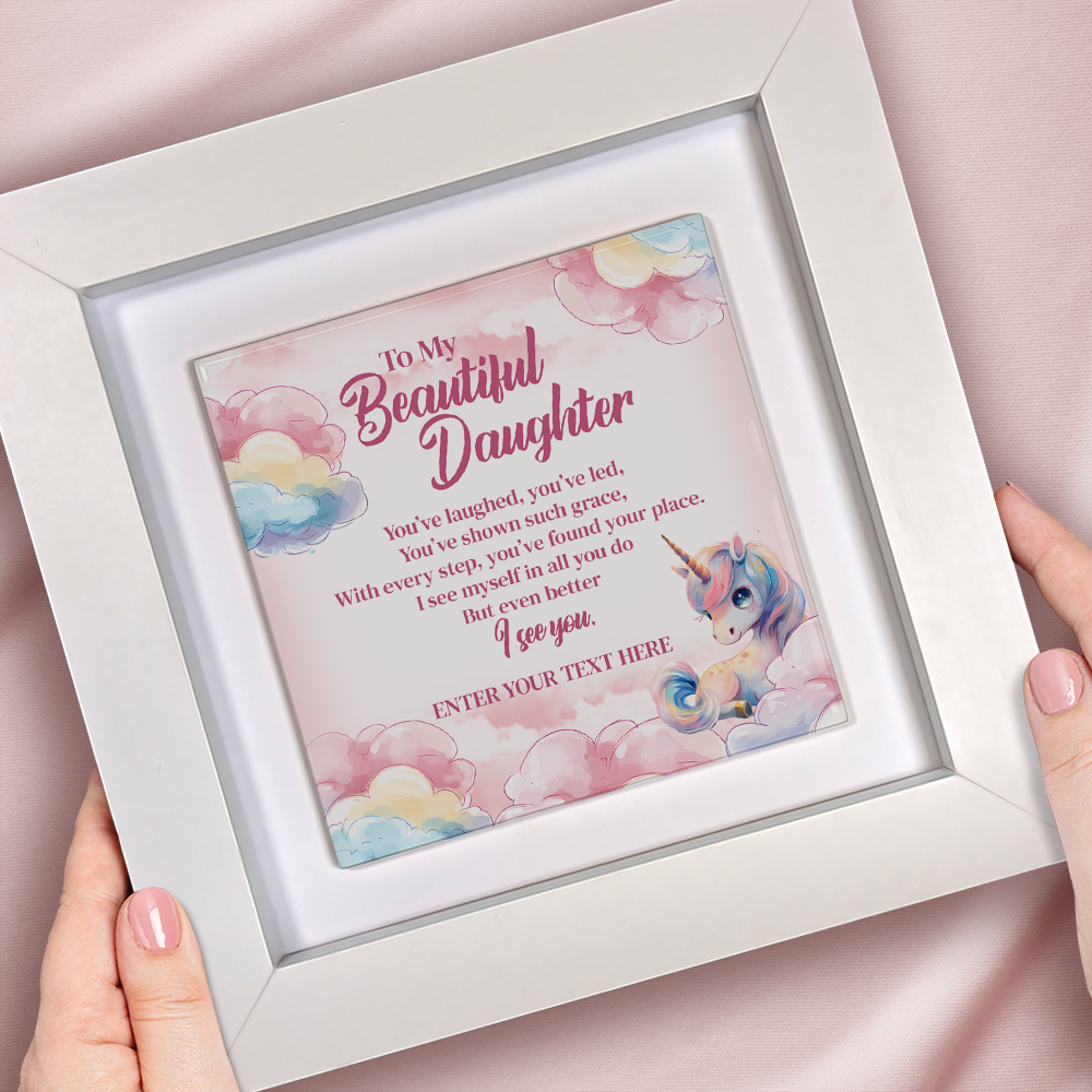 To My Beautiful Daughter – Personalised Square Framed Ceramic Tile