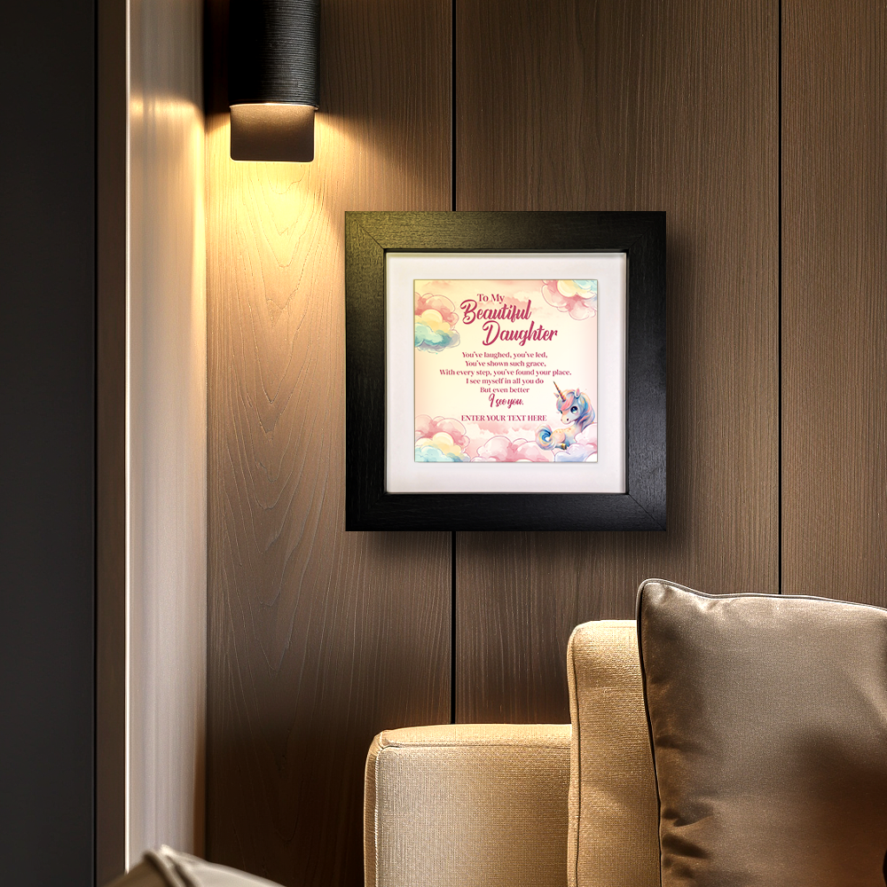 To My Beautiful Daughter – Personalised Square Framed Ceramic Tile