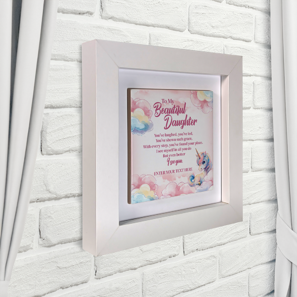 To My Beautiful Daughter – Personalised Square Framed Ceramic Tile