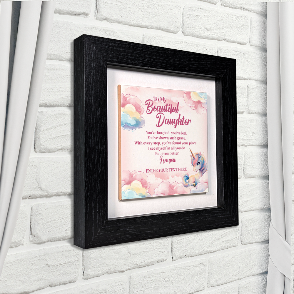 To My Beautiful Daughter – Personalised Square Framed Ceramic Tile