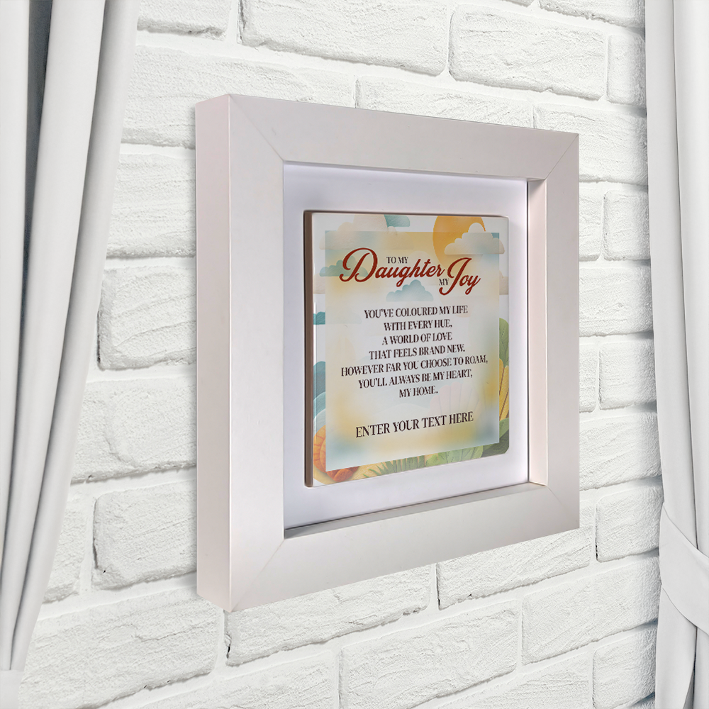 To My Daughter My Joy – Personalised Square Framed Ceramic Tile