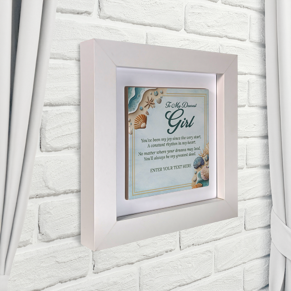 To My Dearest Girl – Personalised Square Framed Ceramic Tile