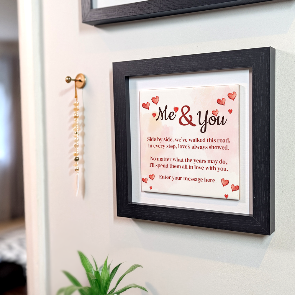 Me & You – Personalised Square Framed Ceramic Tile