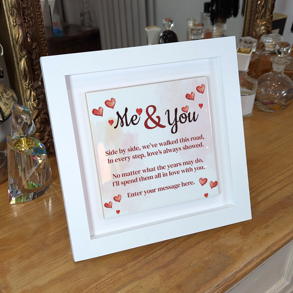 Me & You – Personalised Square Framed Ceramic Tile