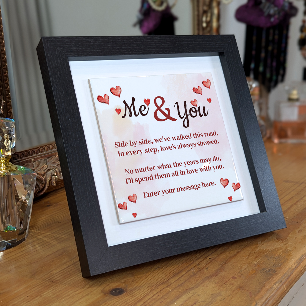 Me & You – Personalised Square Framed Ceramic Tile