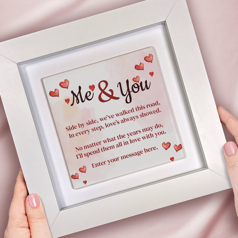 Me & You – Personalised Square Framed Ceramic Tile