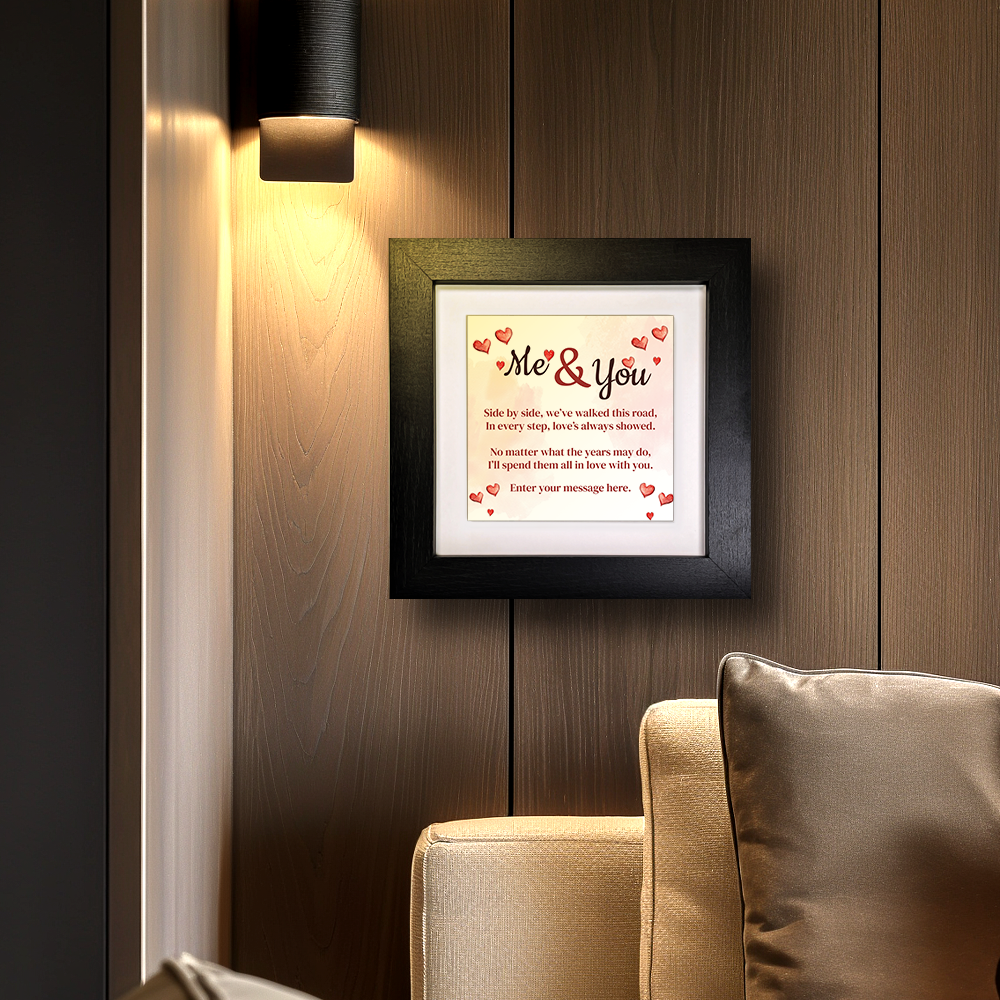 Me & You – Personalised Square Framed Ceramic Tile
