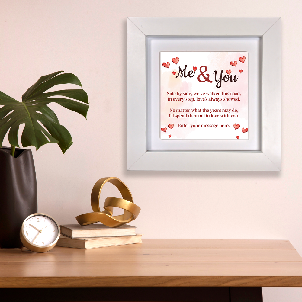 Me & You – Personalised Square Framed Ceramic Tile