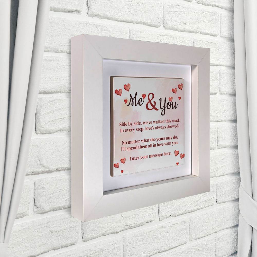 Me & You – Personalised Square Framed Ceramic Tile