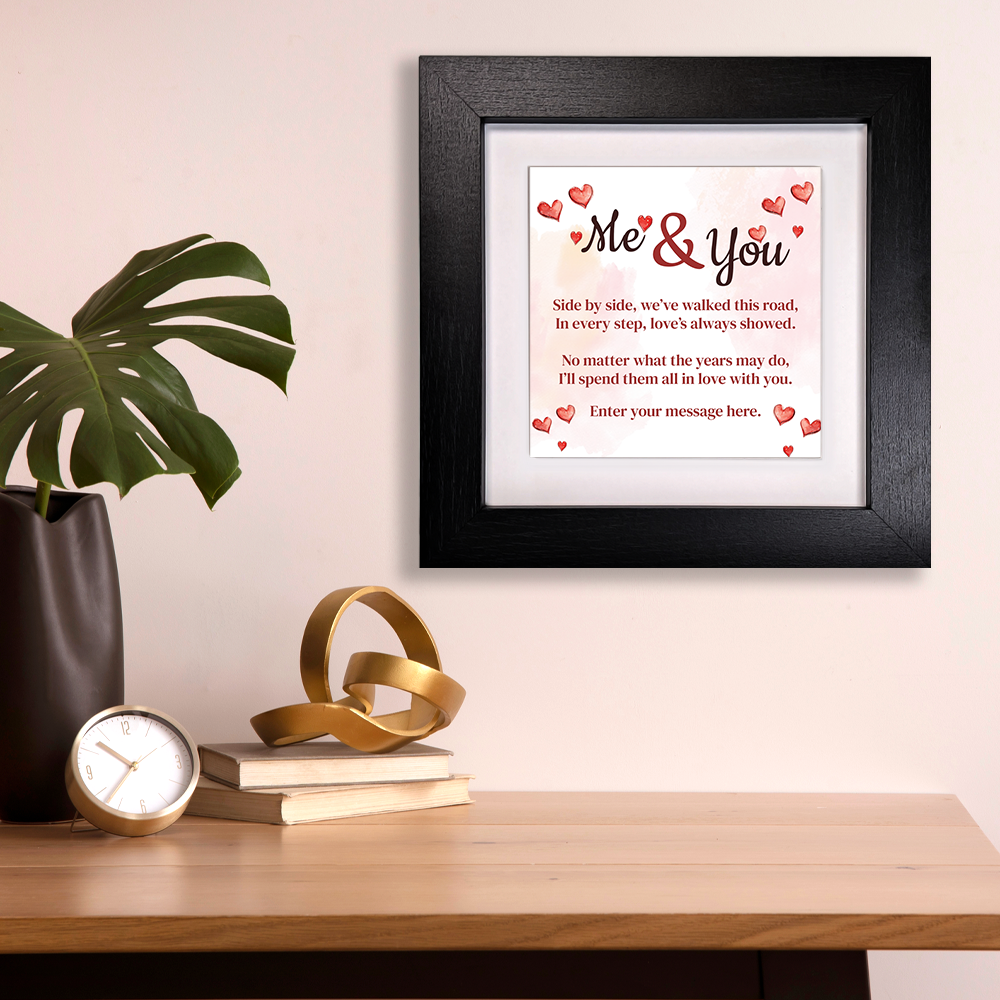 Me & You – Personalised Square Framed Ceramic Tile