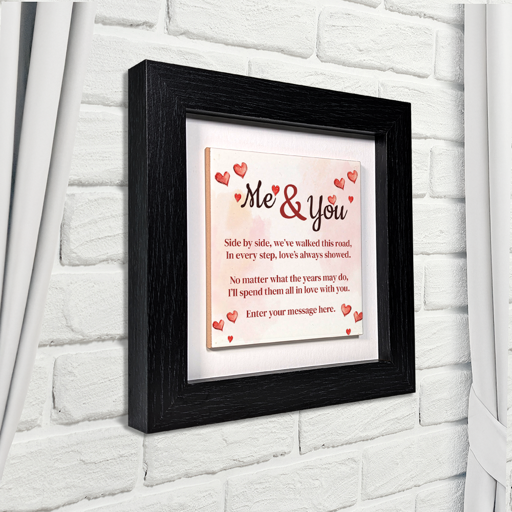 Me & You – Personalised Square Framed Ceramic Tile