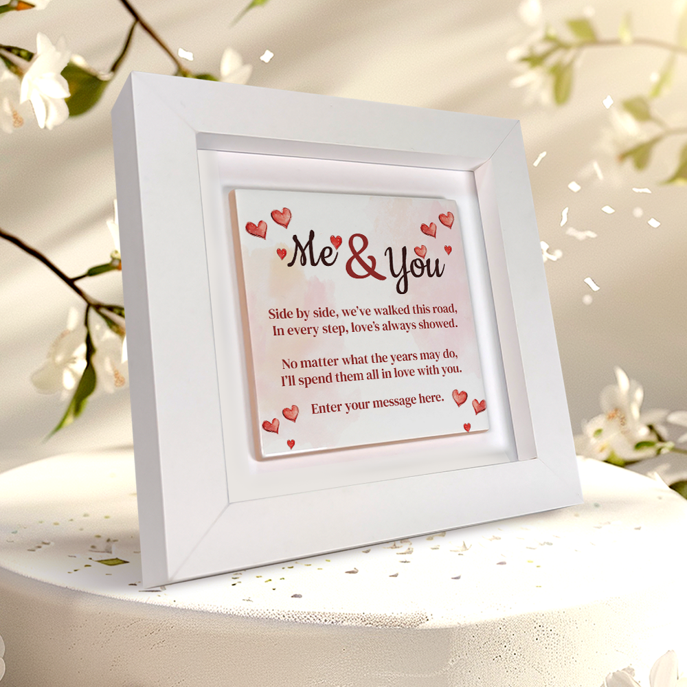 Me & You – Personalised Square Framed Ceramic Tile