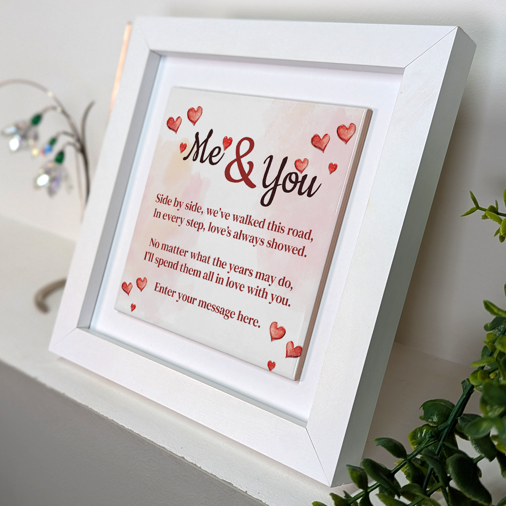 Me & You – Personalised Square Framed Ceramic Tile