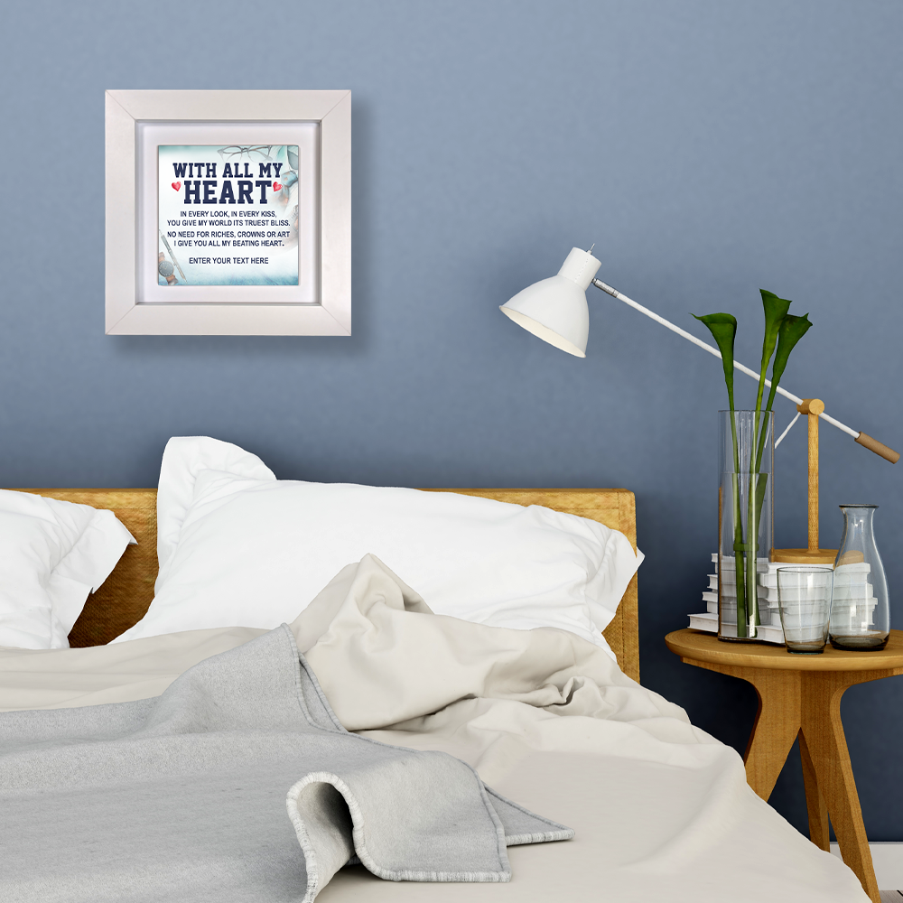 With All My Heart – Personalised Square Framed Ceramic Tile