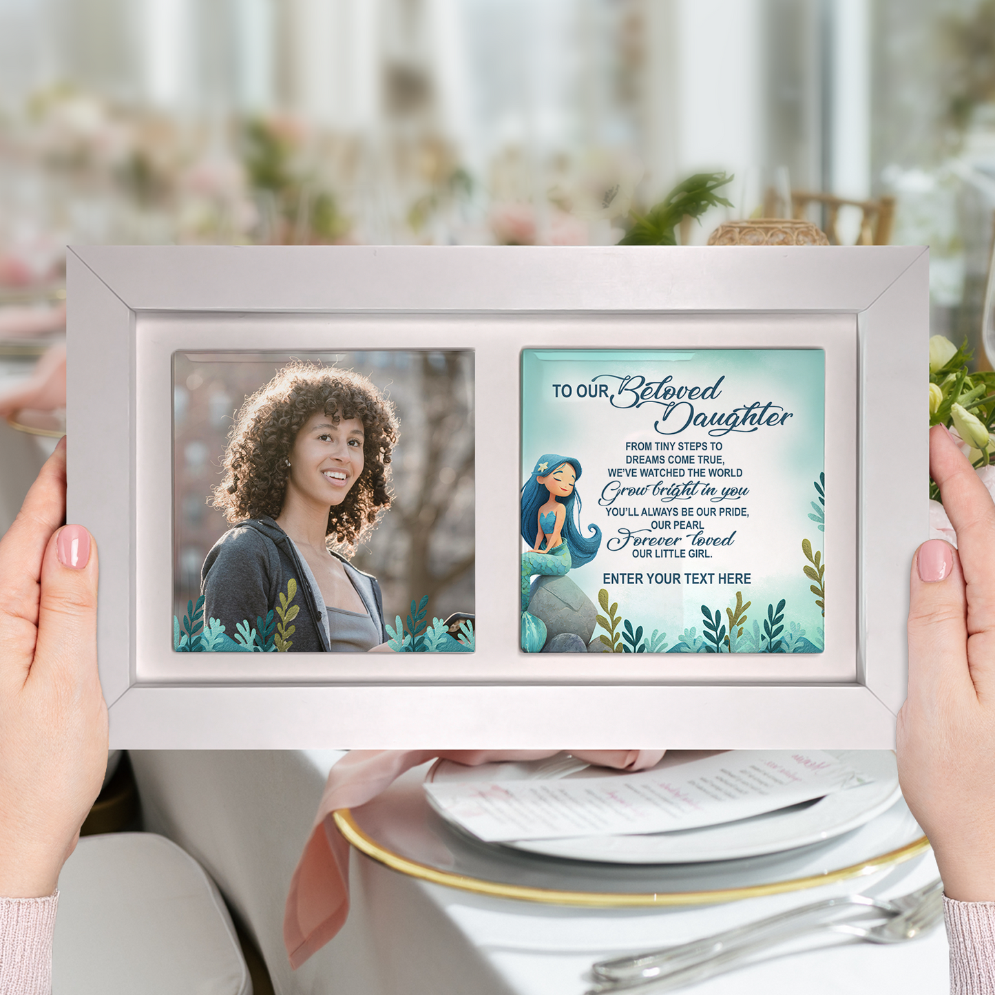To Our Beloved Daughter – Personalised Ceramic Tiles in Landscape Frame
