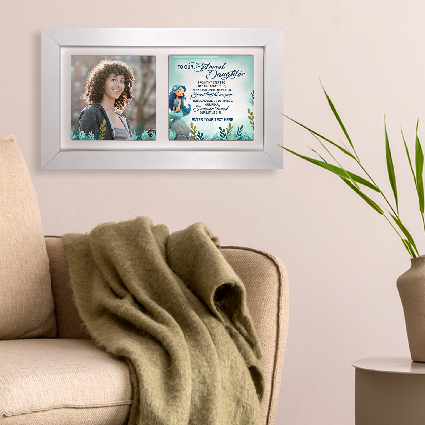 To Our Beloved Daughter – Personalised Ceramic Tiles in Landscape Frame