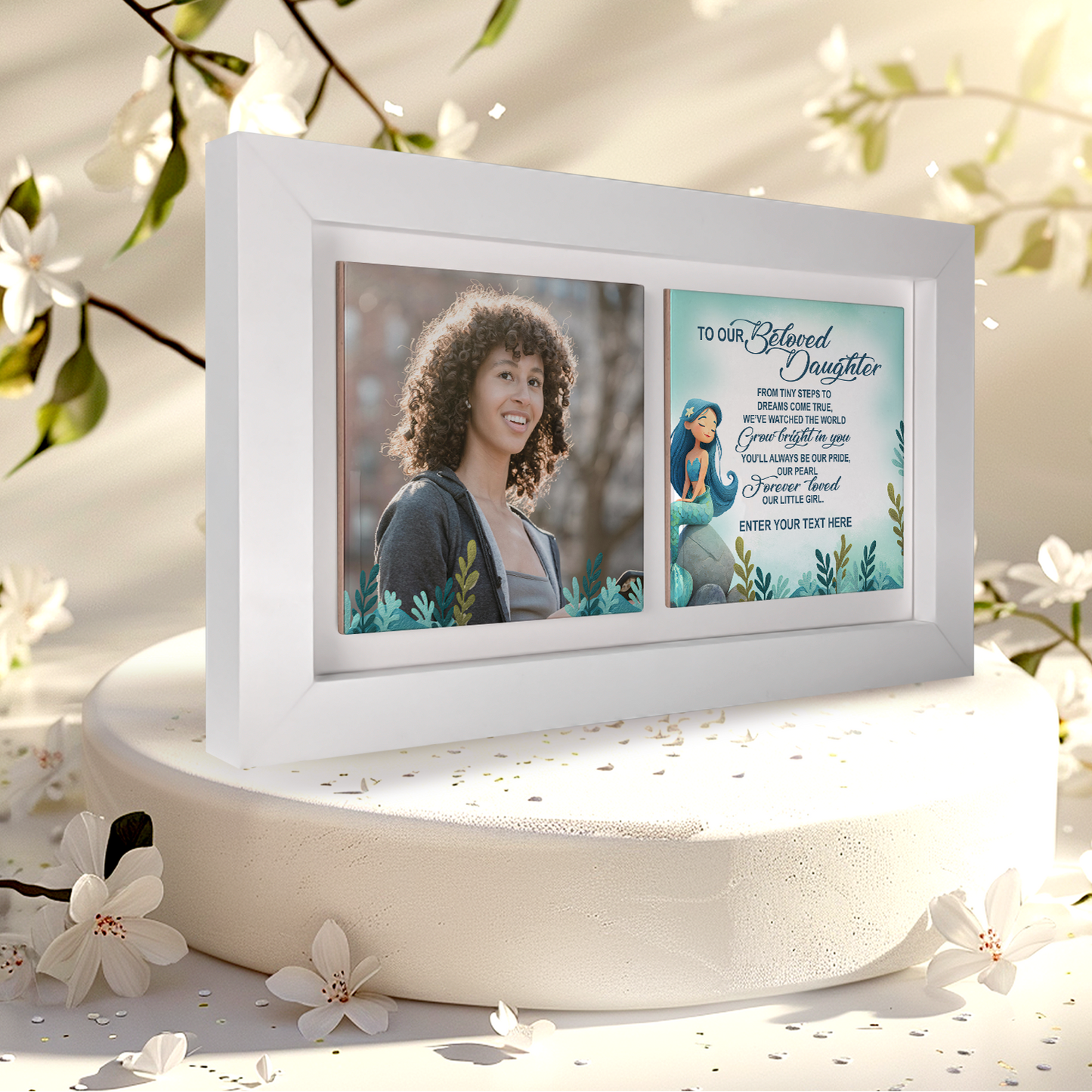 To Our Beloved Daughter – Personalised Ceramic Tiles in Landscape Frame