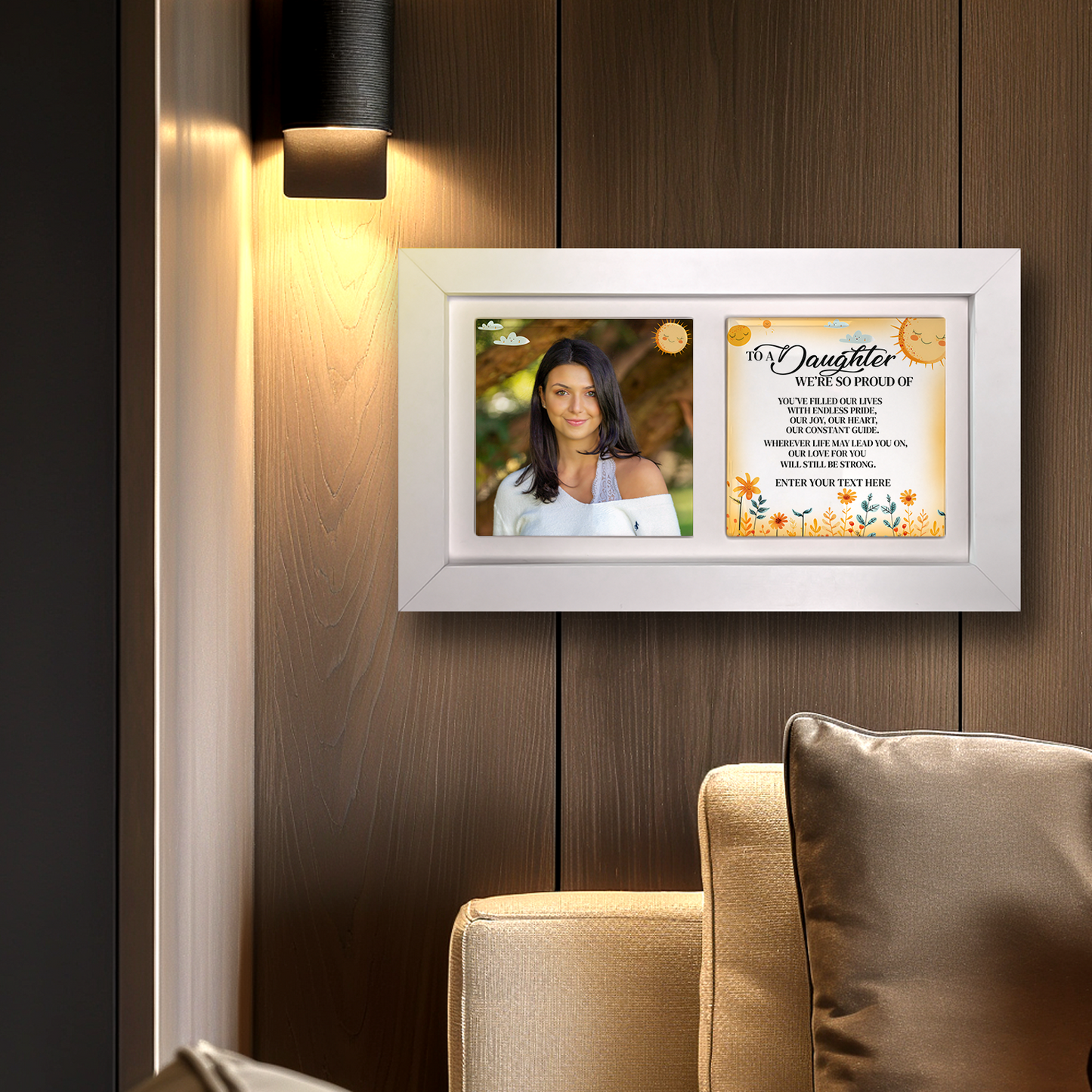 To A Daughter We're Proud Of – Personalised Ceramic Tiles in Landscape Frame