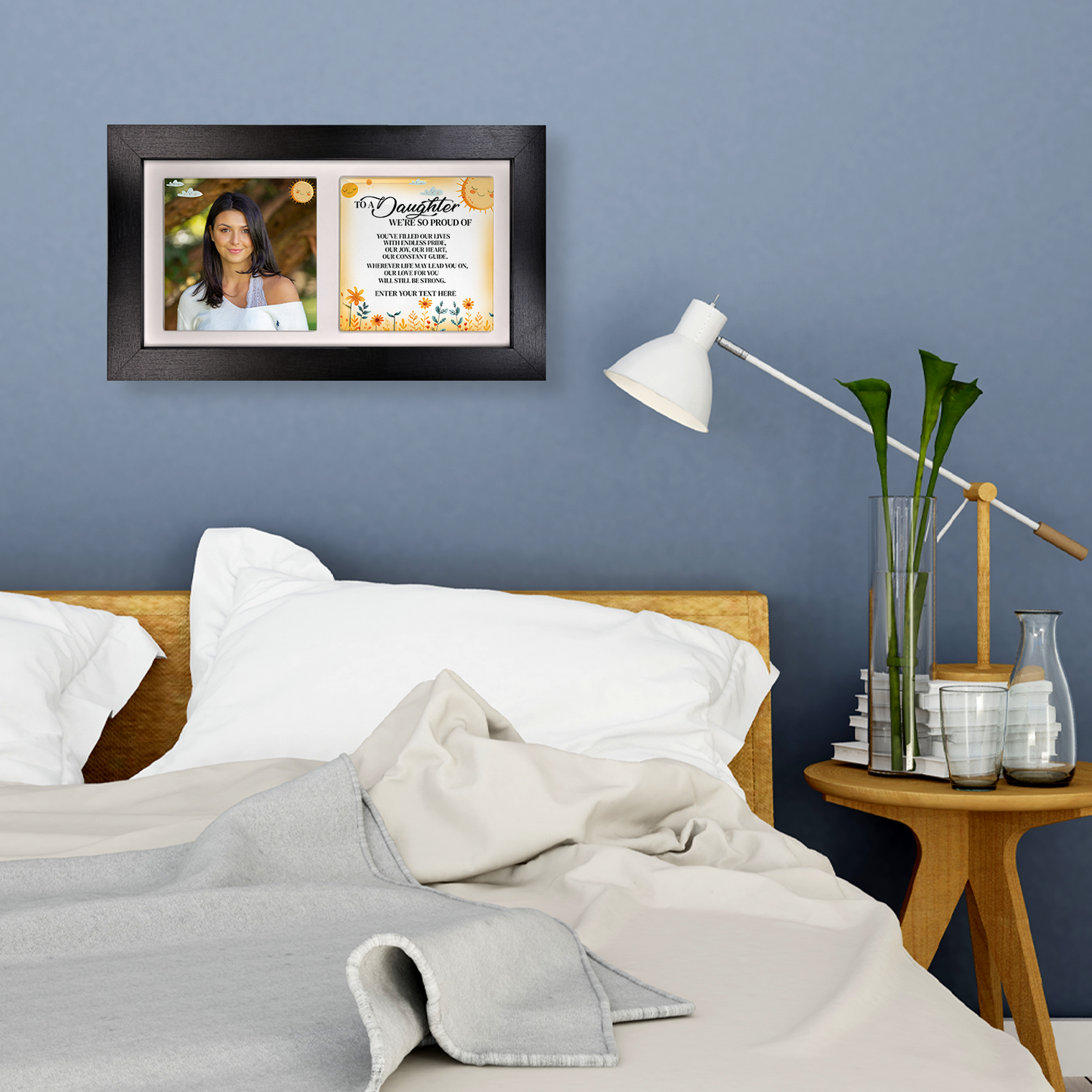 To A Daughter We're Proud Of – Personalised Ceramic Tiles in Landscape Frame