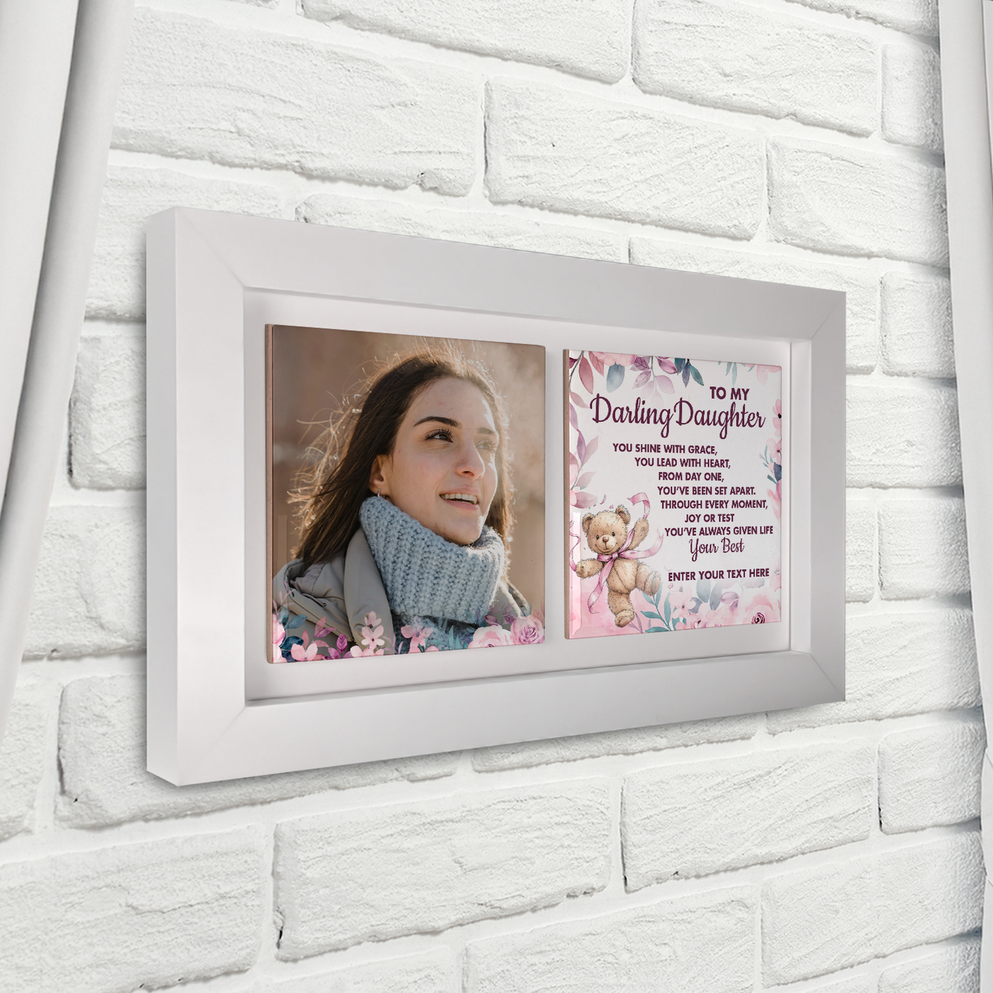 To My Darling Daughter – Personalised Ceramic Tiles in Landscape Frame