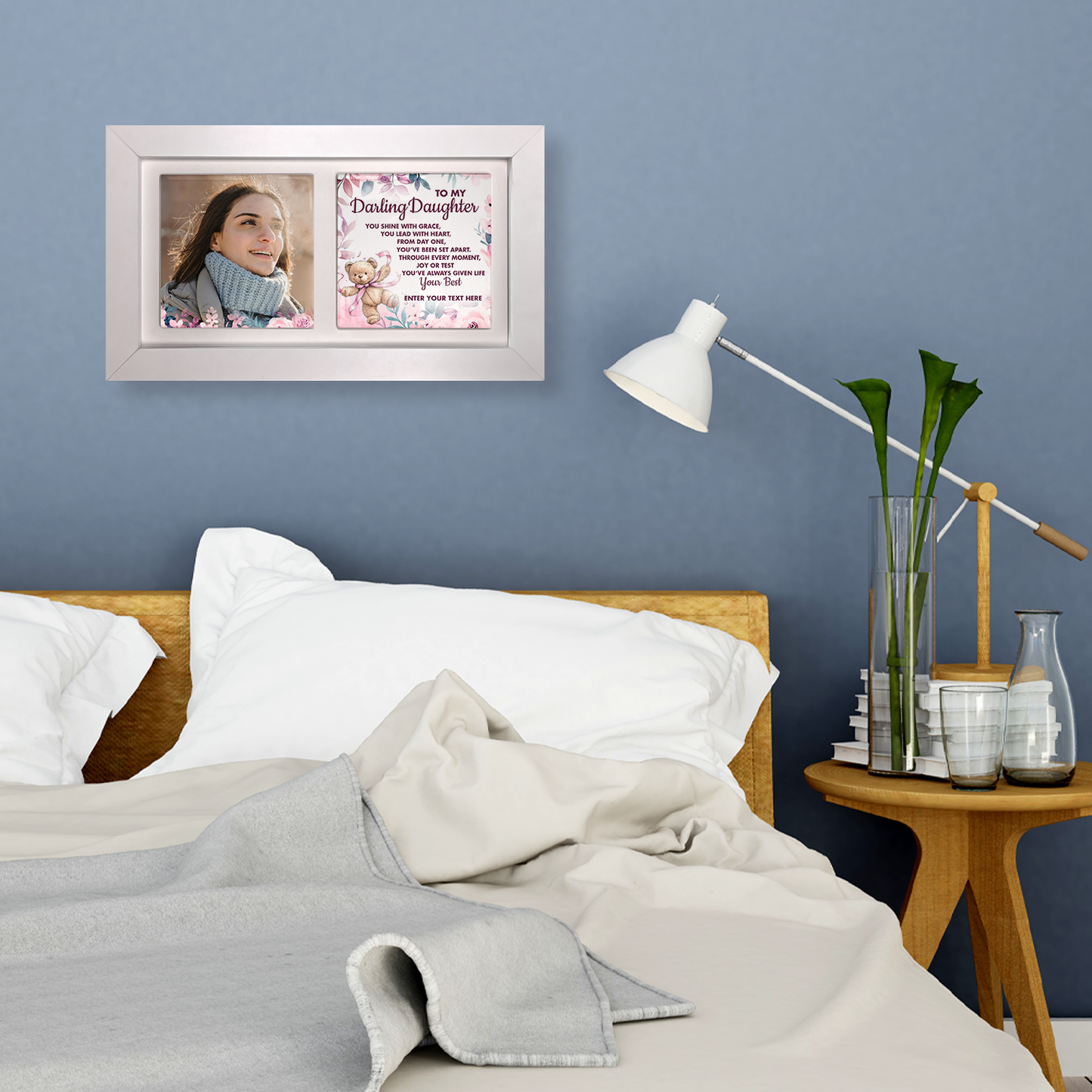 To My Darling Daughter – Personalised Ceramic Tiles in Landscape Frame