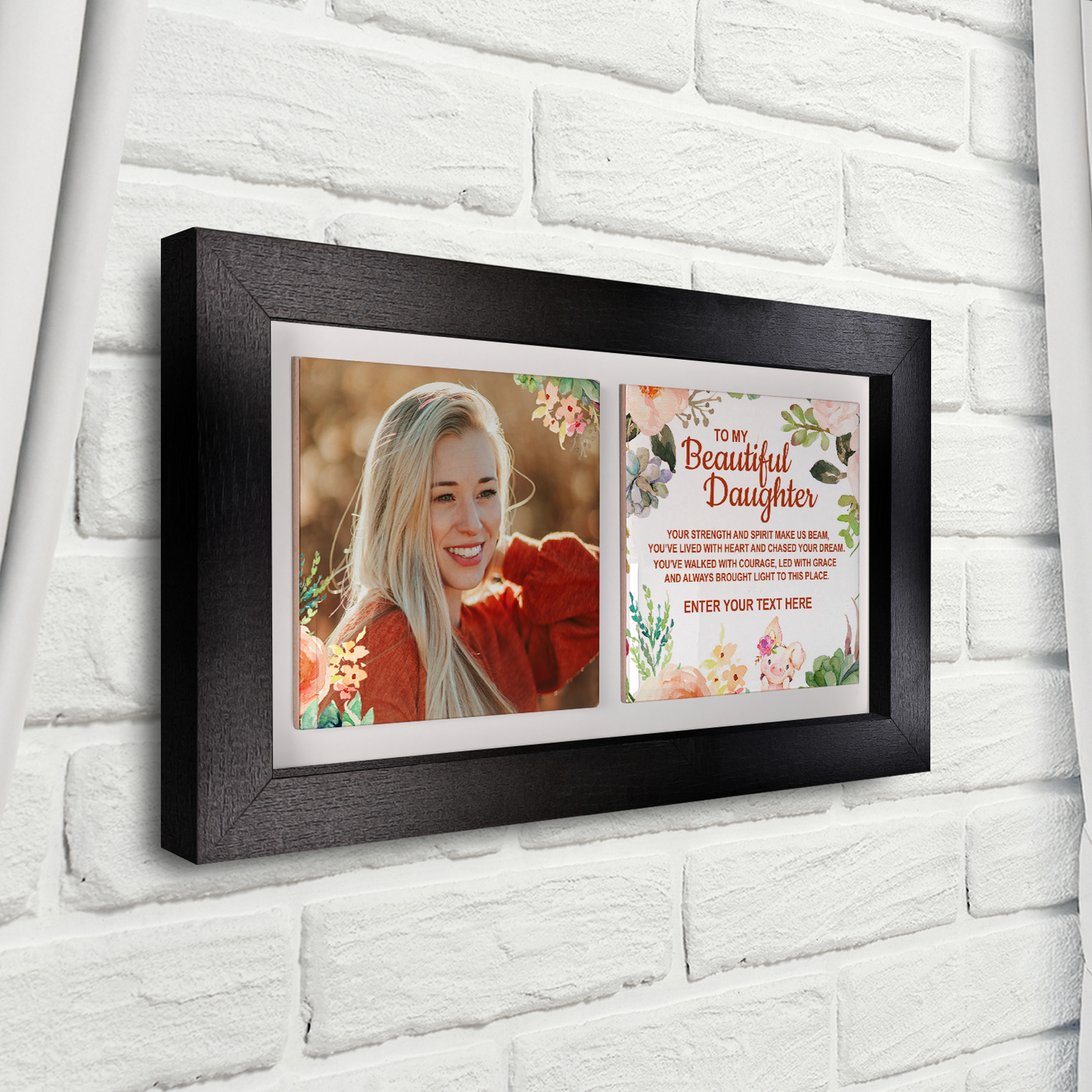 To My Beautiful Daughter – Personalised Ceramic Tiles in Landscape Frame