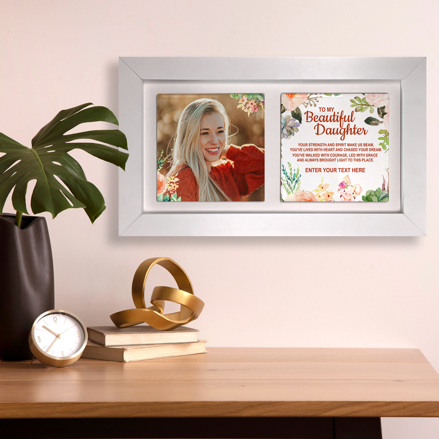 To My Beautiful Daughter – Personalised Ceramic Tiles in Landscape Frame