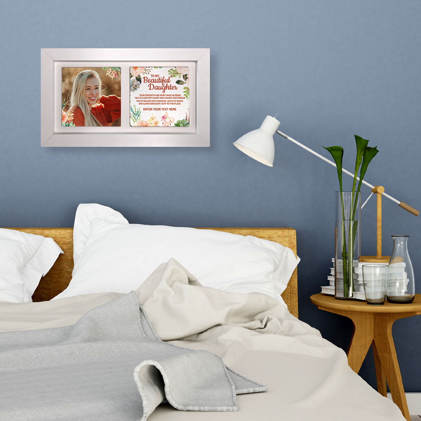 To My Beautiful Daughter – Personalised Ceramic Tiles in Landscape Frame