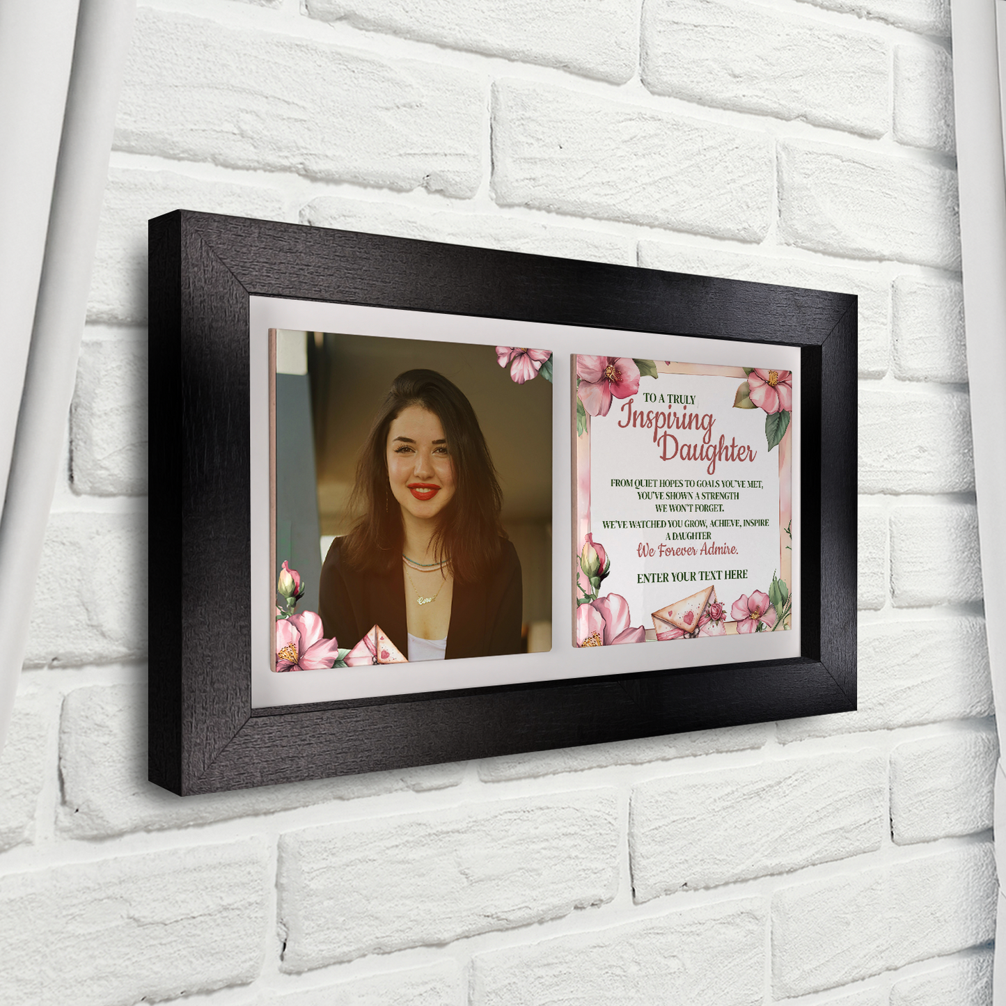To A Truly Inspiring Daughter – Personalised Ceramic Tiles in Landscape Frame