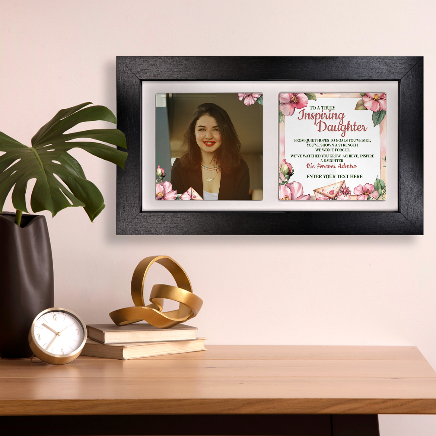 To A Truly Inspiring Daughter – Personalised Ceramic Tiles in Landscape Frame