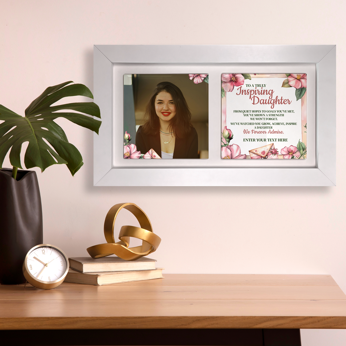 To A Truly Inspiring Daughter – Personalised Ceramic Tiles in Landscape Frame