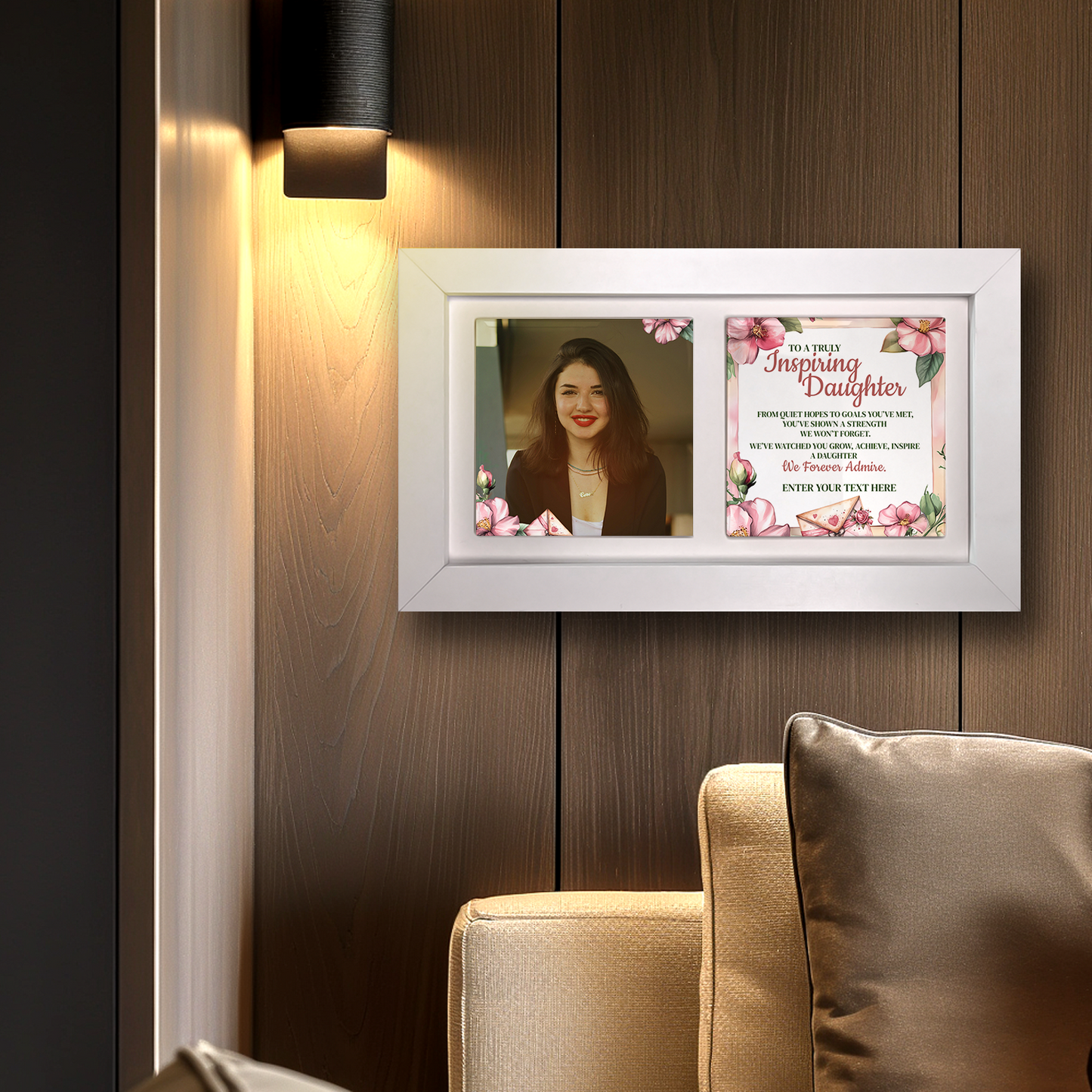 To A Truly Inspiring Daughter – Personalised Ceramic Tiles in Landscape Frame