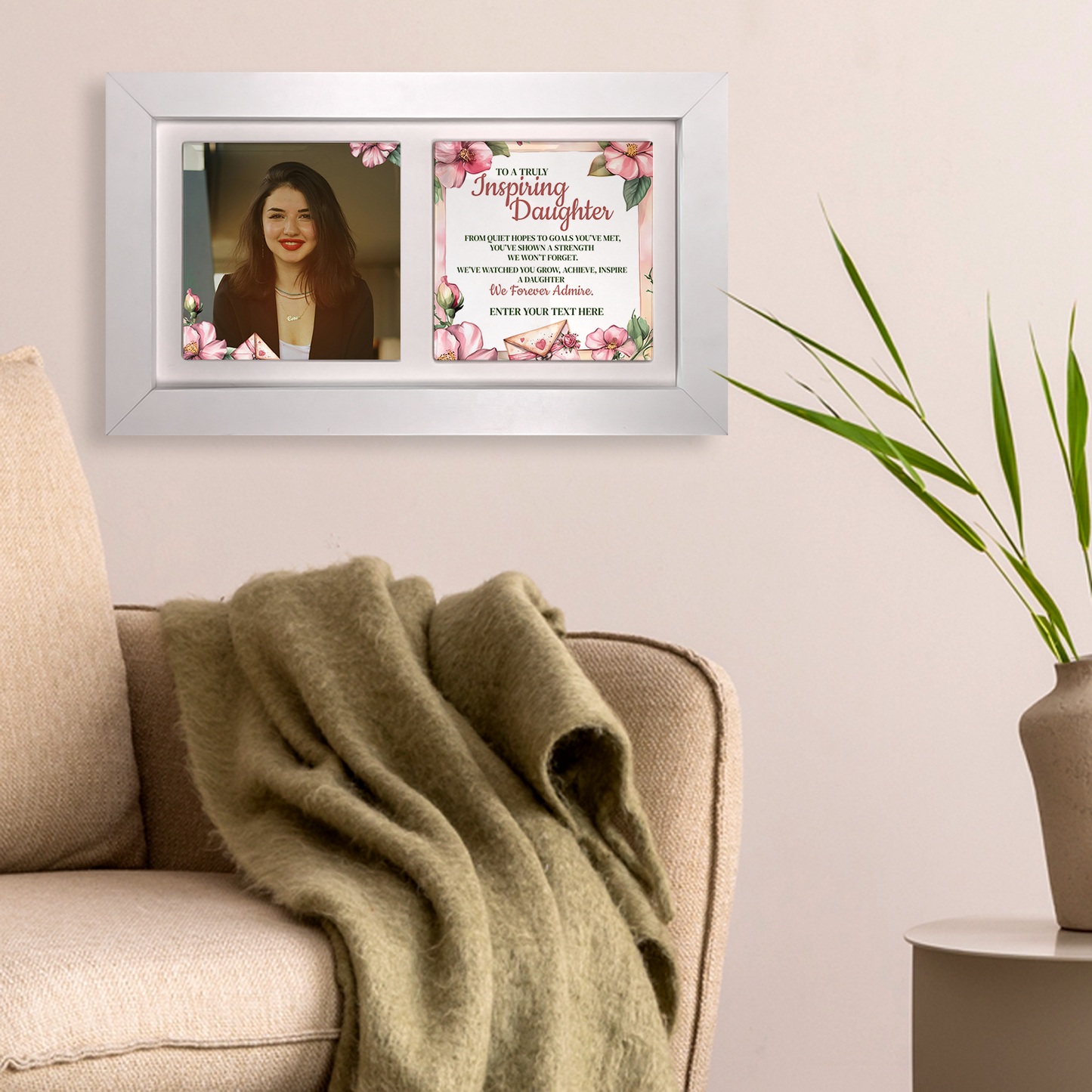 To A Truly Inspiring Daughter – Personalised Ceramic Tiles in Landscape Frame