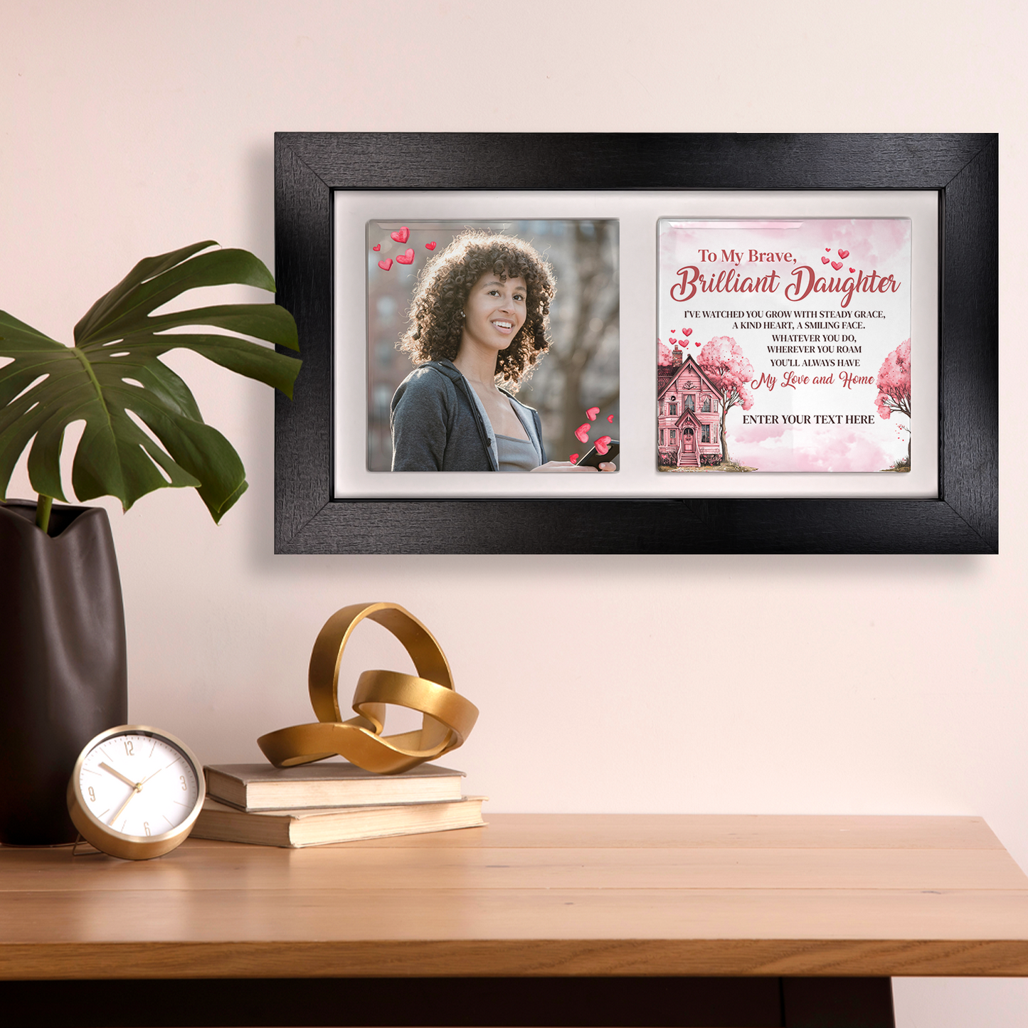 To My Brave Brilliant Daughter – Personalised Ceramic Tiles in Landscape Frame
