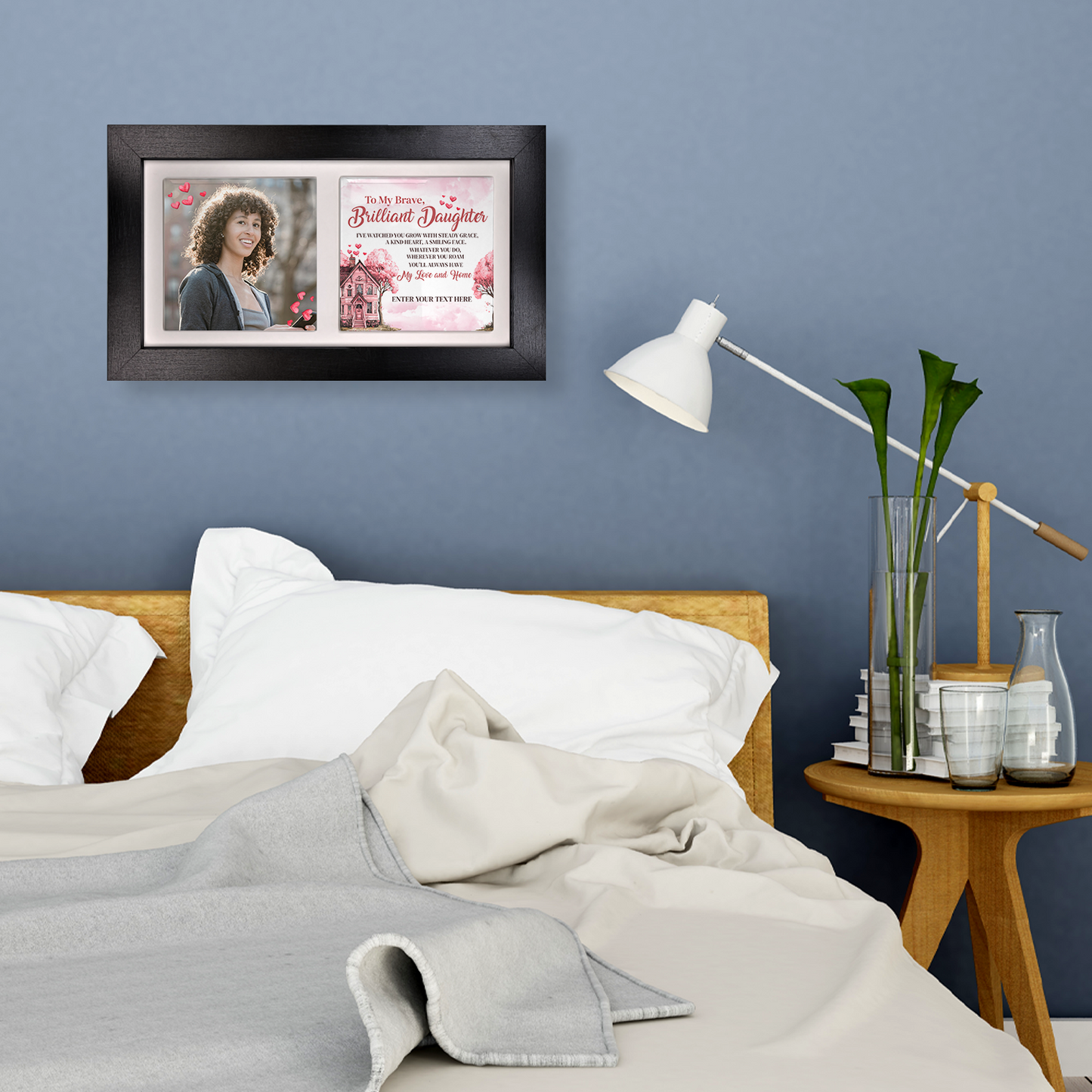 To My Brave Brilliant Daughter – Personalised Ceramic Tiles in Landscape Frame