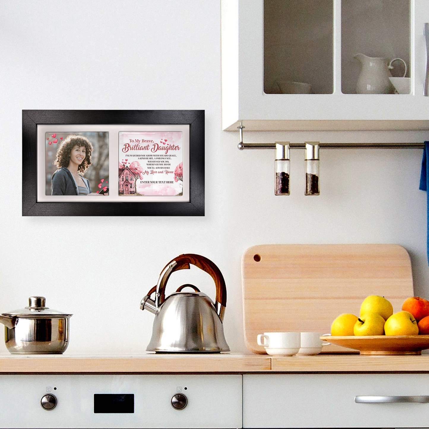 To My Brave Brilliant Daughter – Personalised Ceramic Tiles in Landscape Frame