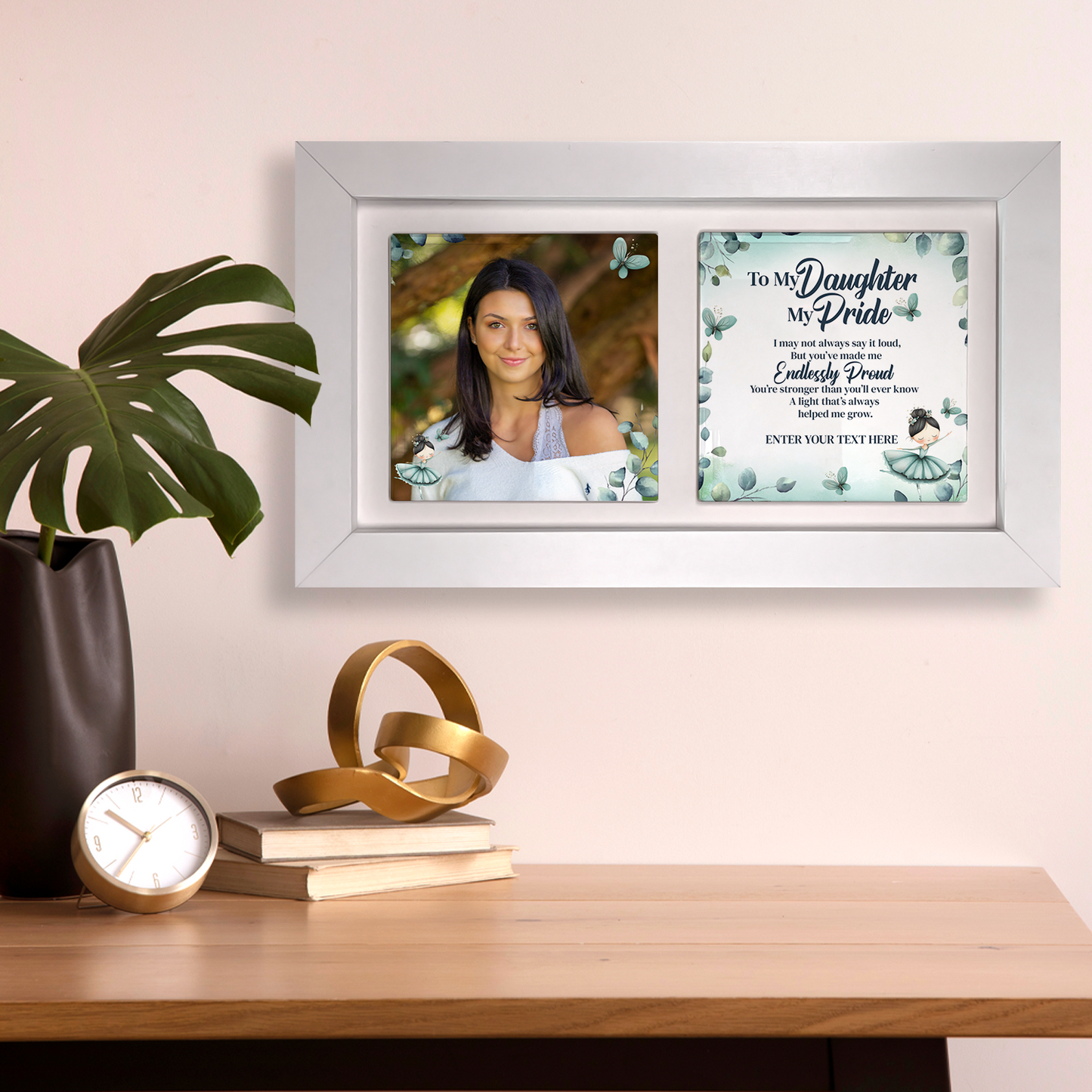 To My Daughter, My Pride – Personalised Ceramic Tiles in Landscape Frame