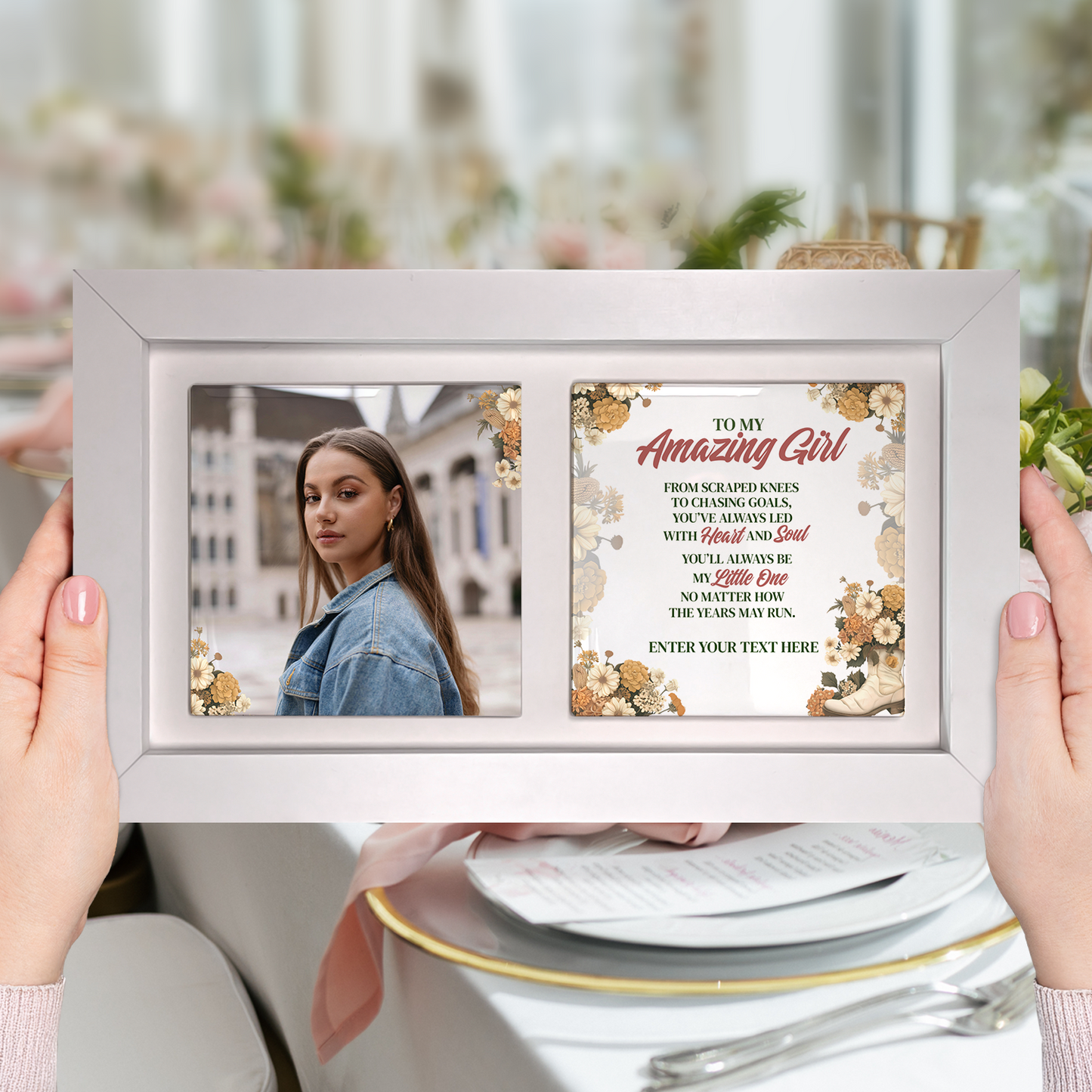 To My Amazing Girl – Personalised Ceramic Tiles in Landscape Frame