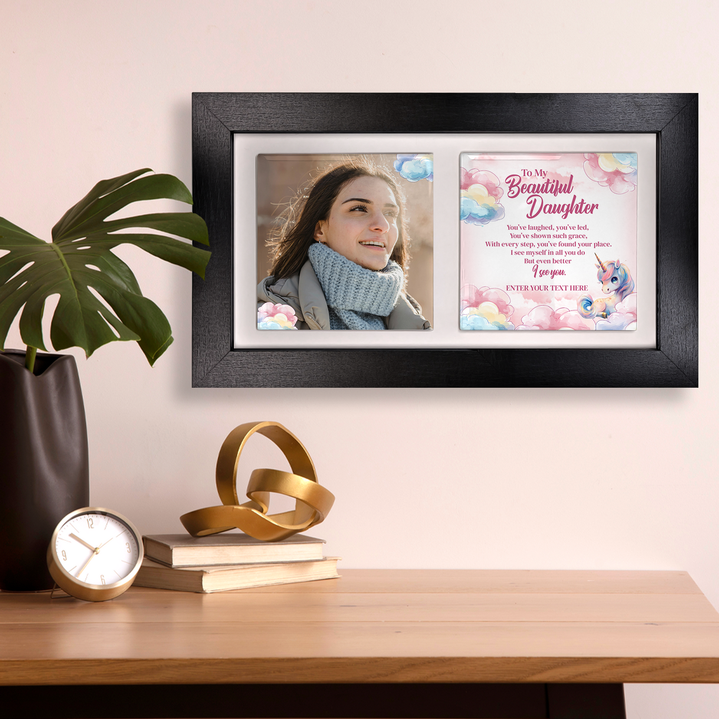 To My Beautiful Daughter – Personalised Ceramic Tiles in Landscape Frame
