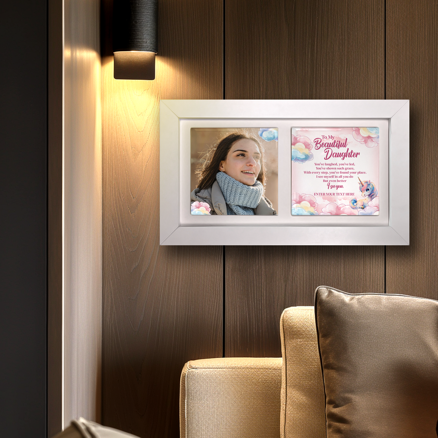 To My Beautiful Daughter – Personalised Ceramic Tiles in Landscape Frame