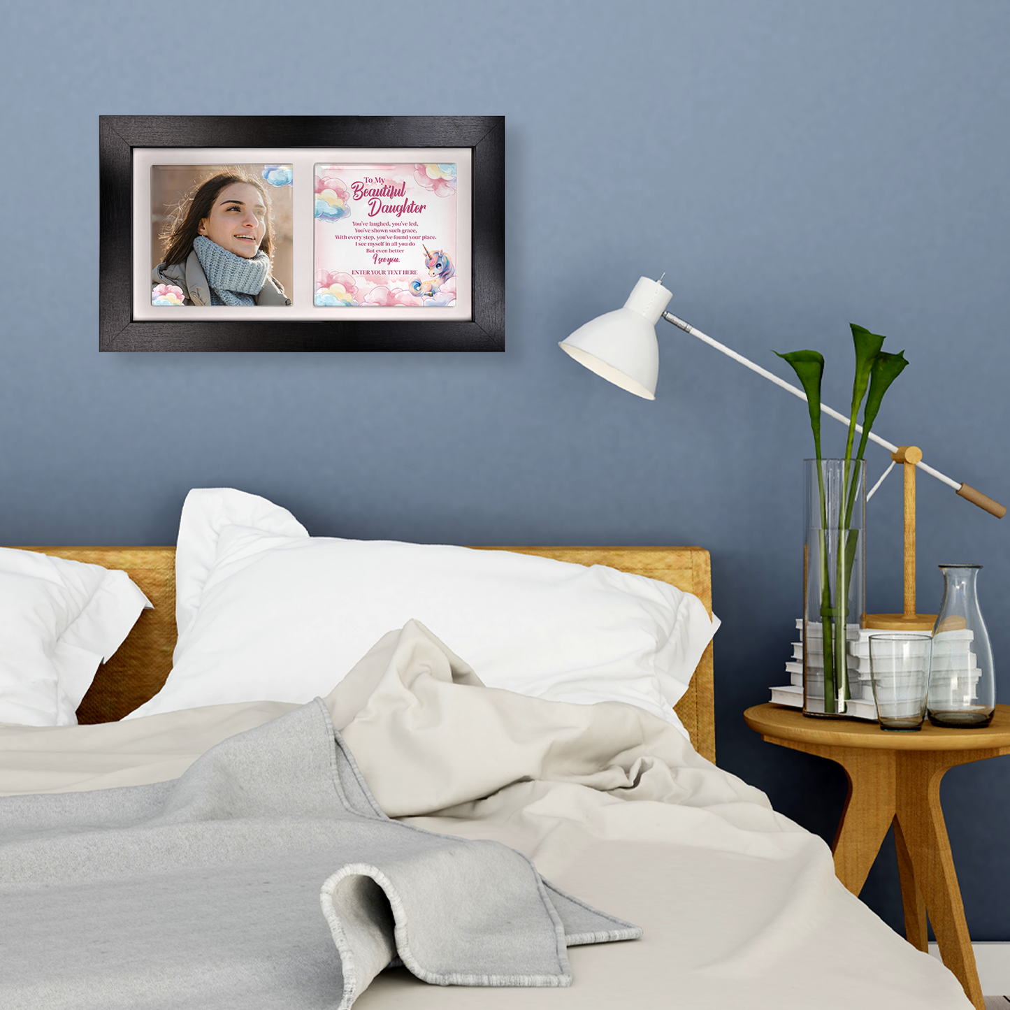 To My Beautiful Daughter – Personalised Ceramic Tiles in Landscape Frame