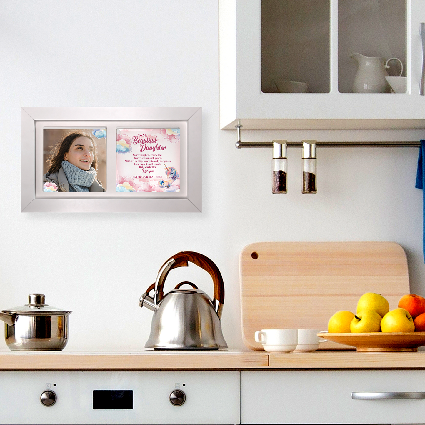 To My Beautiful Daughter – Personalised Ceramic Tiles in Landscape Frame