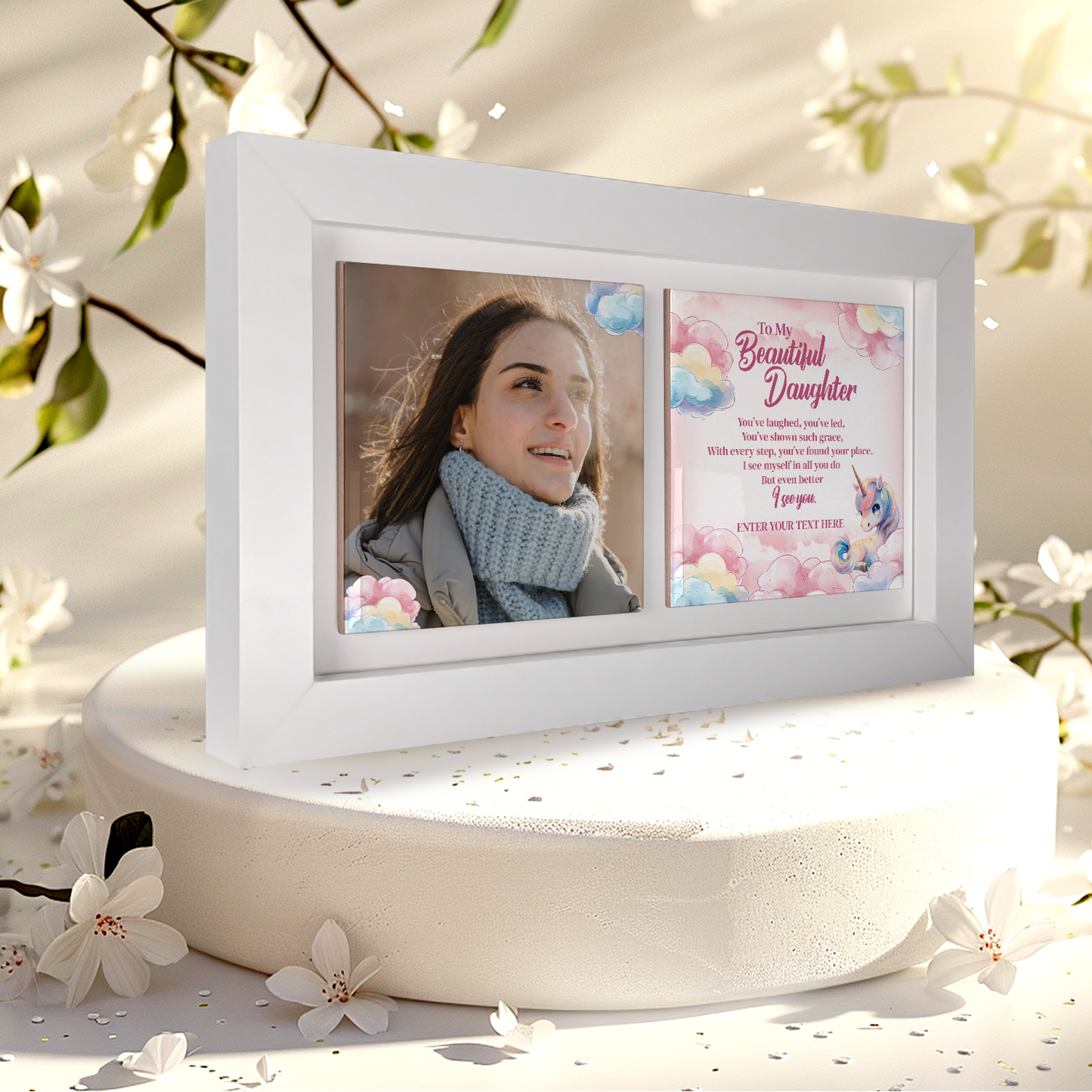 To My Beautiful Daughter – Personalised Ceramic Tiles in Landscape Frame