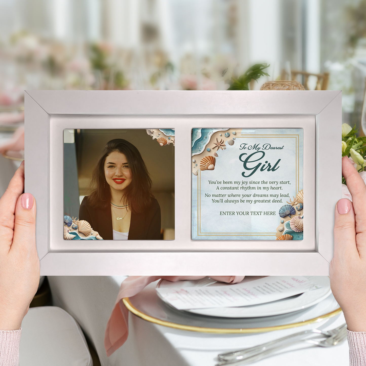 To My Dearest Girl – Personalised Ceramic Tiles in Landscape Frame