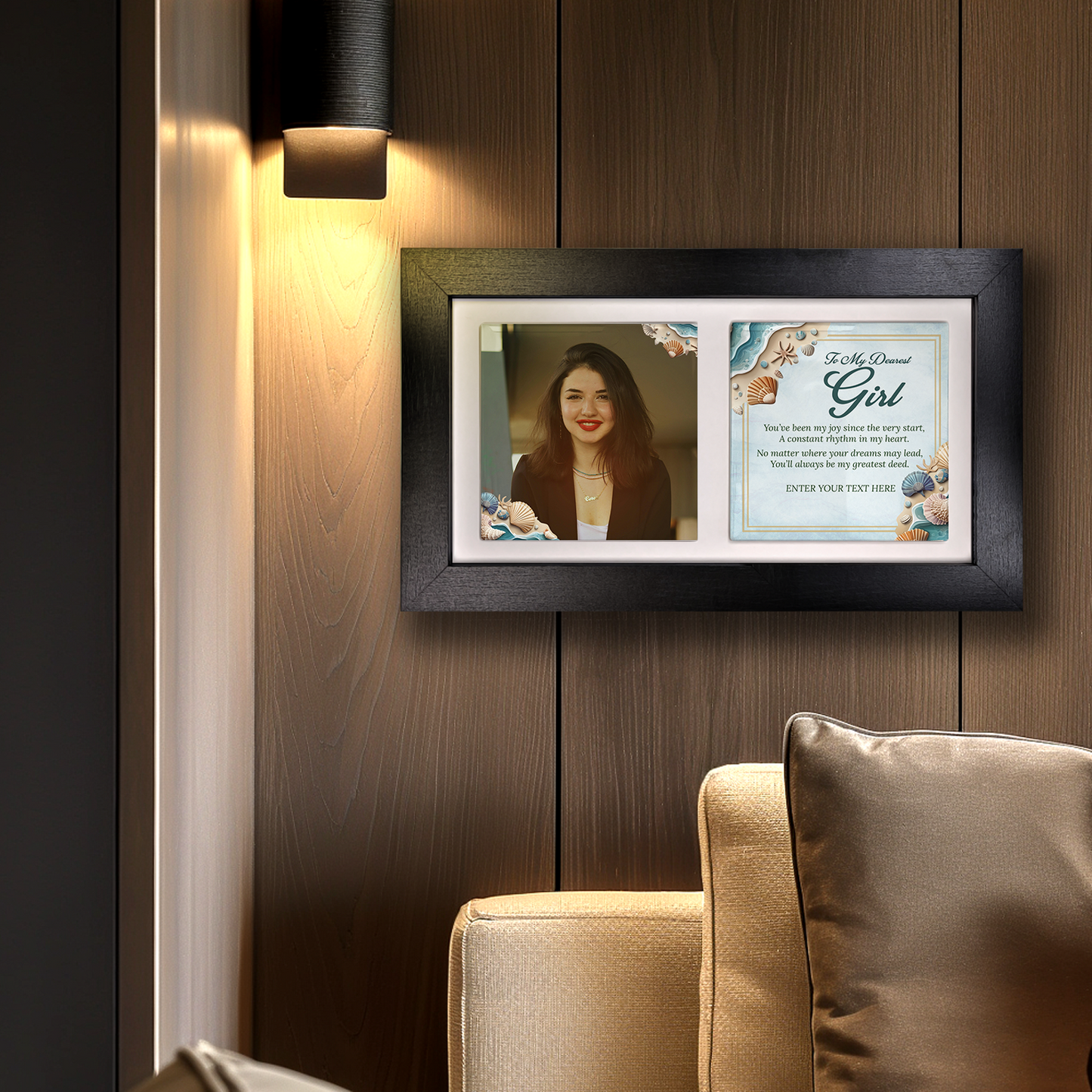 To My Dearest Girl – Personalised Ceramic Tiles in Landscape Frame