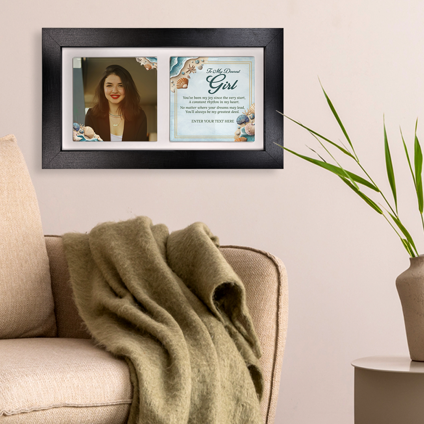 To My Dearest Girl – Personalised Ceramic Tiles in Landscape Frame