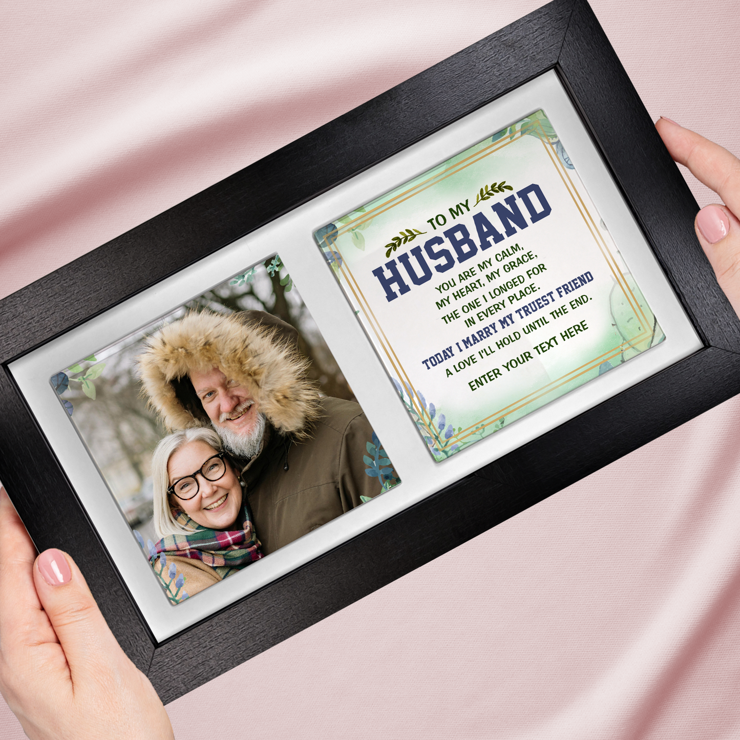 To My Husband – Personalised Ceramic Tiles in Landscape Frame